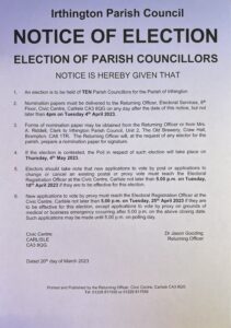Poster detailing notice of election